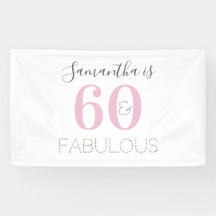 Personalisiert 60 und fabelhaft Modern Pink Birthd Banner