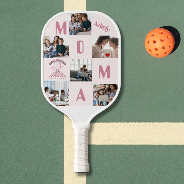 Personalisiert 6 Fotos 70er Pickleball Mama Lover Pickleball Schläger (Von Creator hochgeladen)