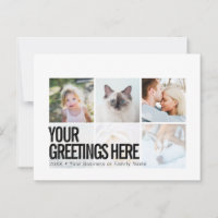 Personalisiert 6 Fotos Moderne Universelle Grüße