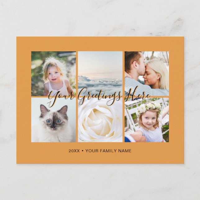 Personalisiert 6 Fotos Universell Gruß Postkarte (Vorderseite)