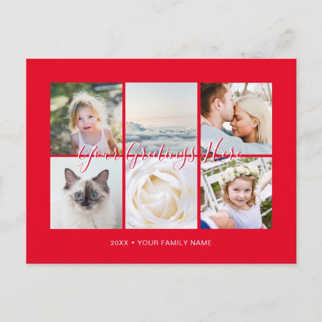 Personalisiert 6 Fotos Universell Gruß Postkarte (Vorderseite)