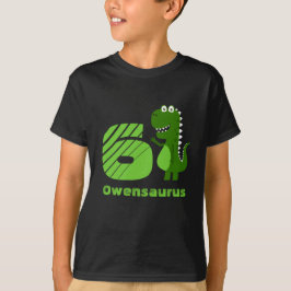 Personalisiert 6. Geburtstag Dinosaurier T-Shirt