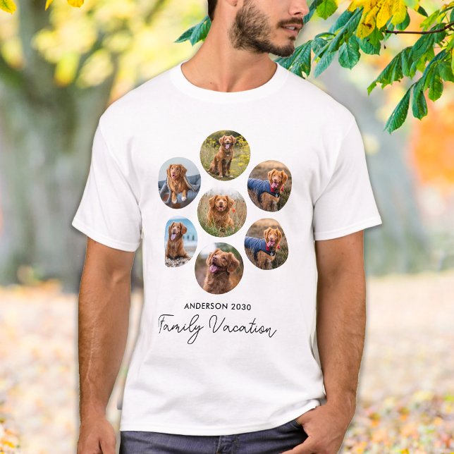 Personalisiert 7 Foto Collage Familienurlaub T-Shirt (Von Creator hochgeladen)