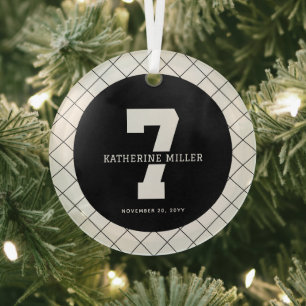 Personalisiert 7. Geburtstag Modern und elegant Ornament Aus Glas