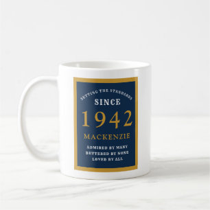 Personalisiert 80. Geburtstag 1942 Elegant Blue Go Kaffeetasse