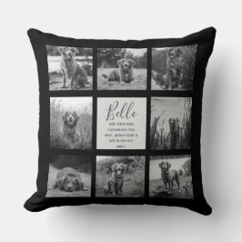 Personalisiert 8 FotoCollage Black Kissen