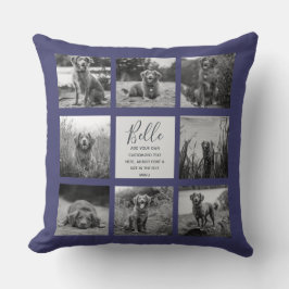 Personalisiert 8 Fotomaterial Collage Navy Blue Kissen