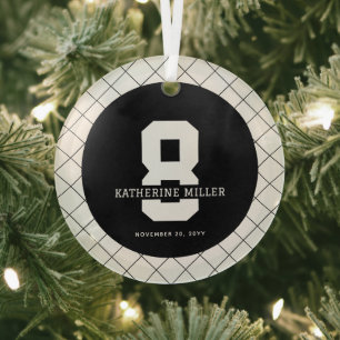 Personalisiert 8. Geburtstag Modern und elegant Ornament Aus Glas