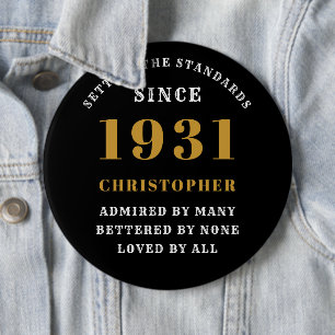 Personalisiert 90. Geburtstag 1931 Elegantes Schwa Button