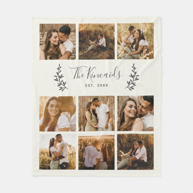 Personalisiert 9 FotoCollage Fleecedecke (Vorderseite)