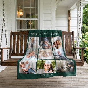 Personalisiert 9 Fotosammlerfamilie Emerald Green Fleecedecke