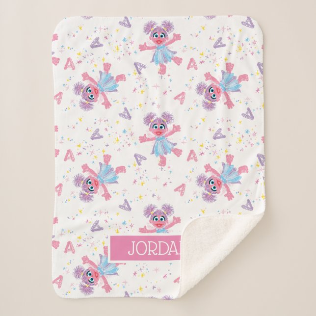Personalisiert Abby Cadabby Sparkle Muster Sherpadecke (Vorderseite)