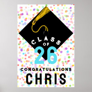 personalisiert Abschluss Glückwunsch Poster