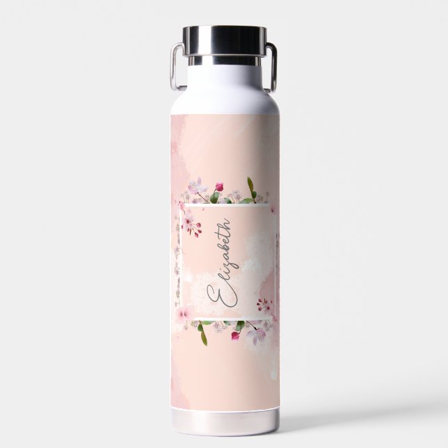 Personalisiert Abstrakte Blume Trinkflasche (Vorne)