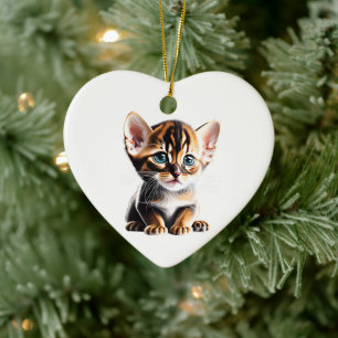 Personalisiert Abyssinian Kitten Keramik Ornament