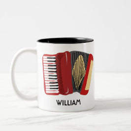 Personalisiert Accordion Spieler Illustriert Zweifarbige Tasse