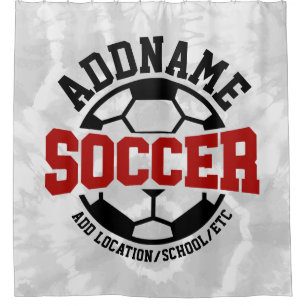 Personalisiert ADD NAME Soccer Player Team Krawatt Duschvorhang