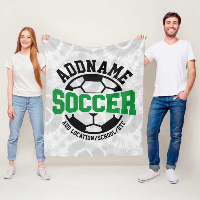 Personalisiert ADD NAME Soccer Player Team Krawatt Fleecedecke (Beispiel)