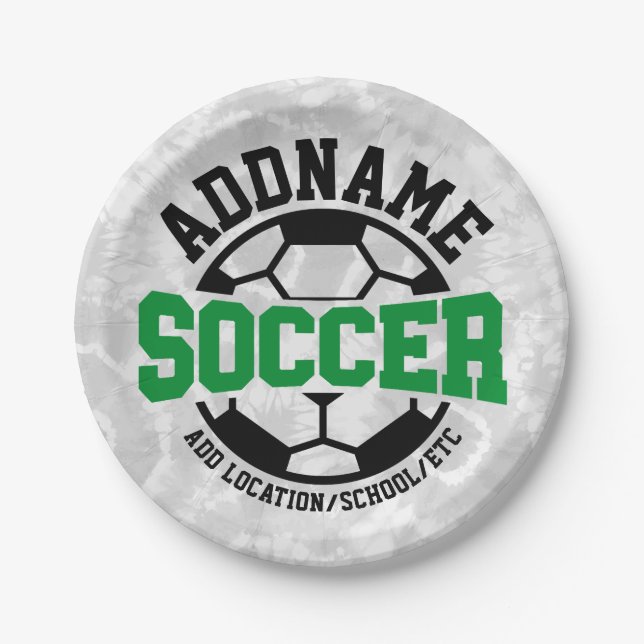 Personalisiert ADD NAME Soccer Player Team Krawatt Pappteller (Vorderseite)