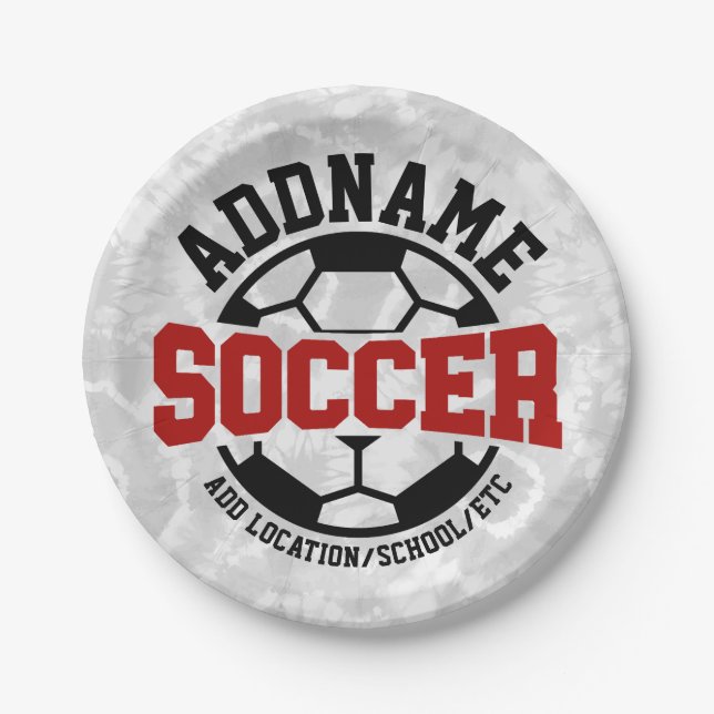 Personalisiert ADD NAME Soccer Player Team Krawatt Pappteller (Vorderseite)