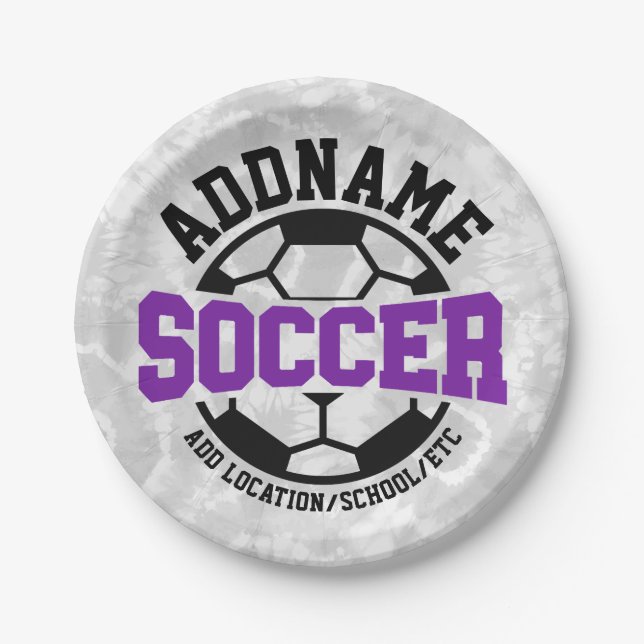 Personalisiert ADD NAME Soccer Player Team Krawatt Pappteller (Vorderseite)