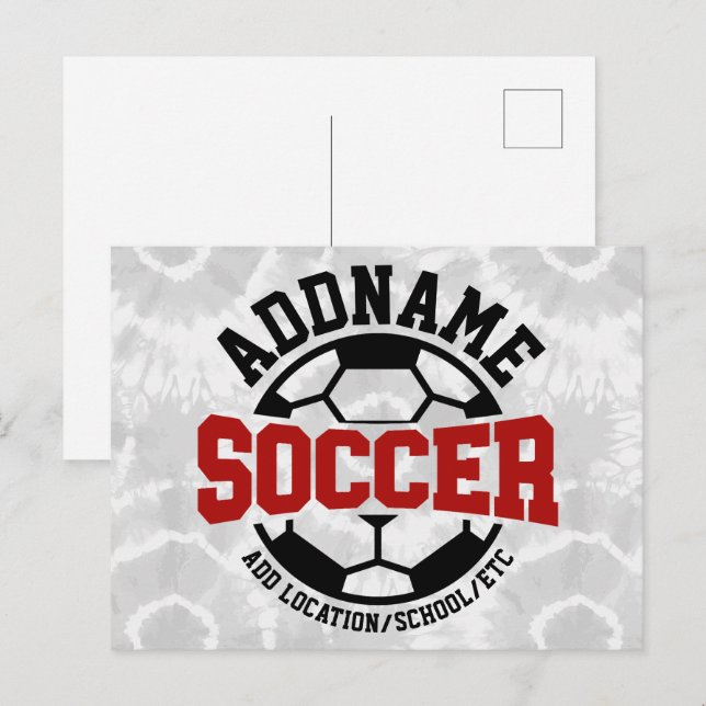 Personalisiert ADD NAME Soccer Player Team Krawatt Postkarte (Vorne/Hinten)