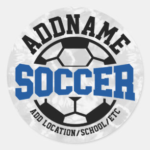 Personalisiert ADD NAME Soccer Player Team Krawatt Runder Aufkleber