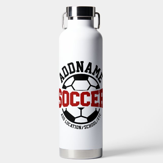 Personalisiert ADD NAME Soccer Player Team Krawatt Trinkflasche (Vorderseite)