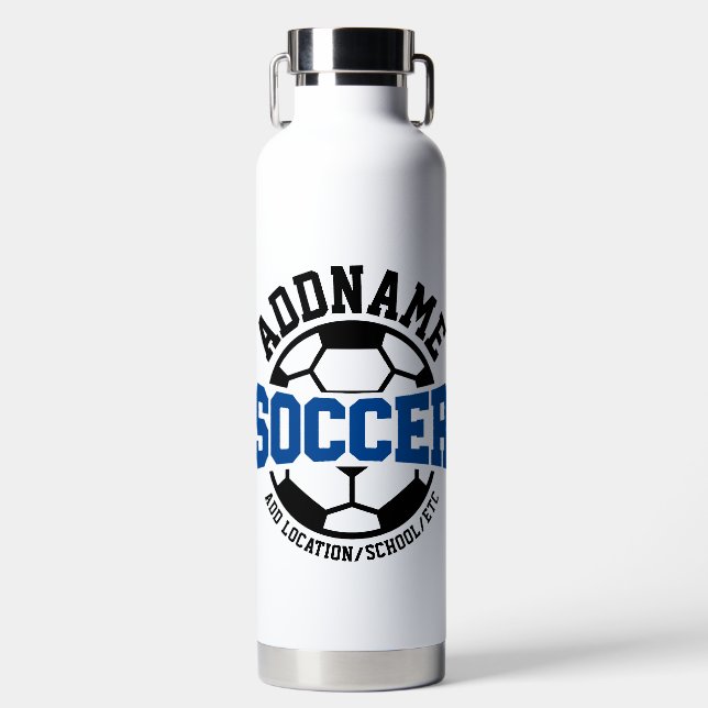 Personalisiert ADD NAME Soccer Player Team Krawatt Trinkflasche (Vorderseite)