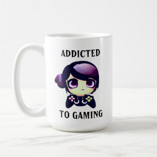 Personalisiert Addicted to Gaming Kawaii Girl Game Kaffeetasse