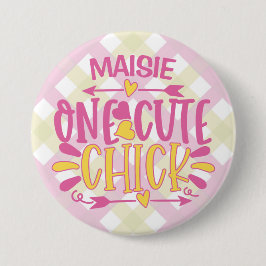 Personalisiert ADNAME 1 Niedliches Kichchen Pink G Button