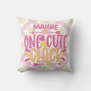 Personalisiert ADNAME 1 Niedliches Kichchen Pink G Kissen