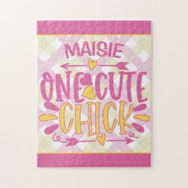 Personalisiert ADNAME 1 Niedliches Kichchen Pink G Puzzle