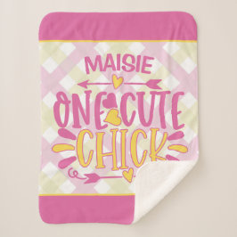 Personalisiert ADNAME 1 Niedliches Kichchen Pink G Sherpadecke