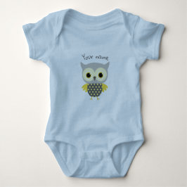 Personalisiert Adorable Blue Eule Baby Strampler