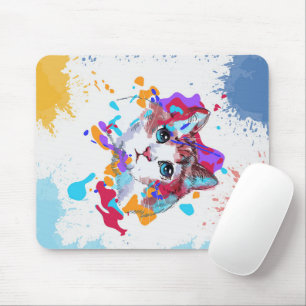 Personalisiert Adorable Cat Farbenfrohe Katzen G Mousepad