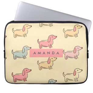 Personalisiert Adorable Dackel Dog Muster Laptopschutzhülle