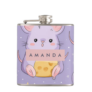 Personalisiert Adorable Kawaii Mice Muster Flachmann