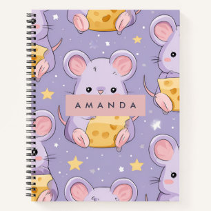 Personalisiert Adorable Kawaii Mice Muster Notizbuch