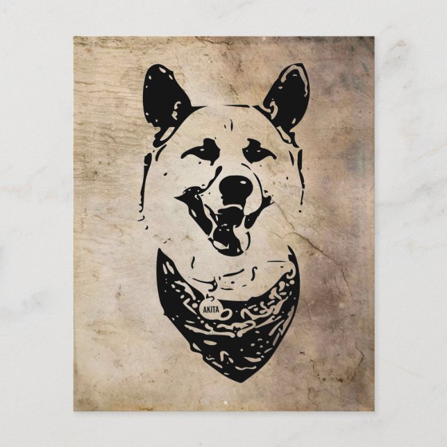 Personalisiert Akita | Hund Birthday card Flyer (Vorne)