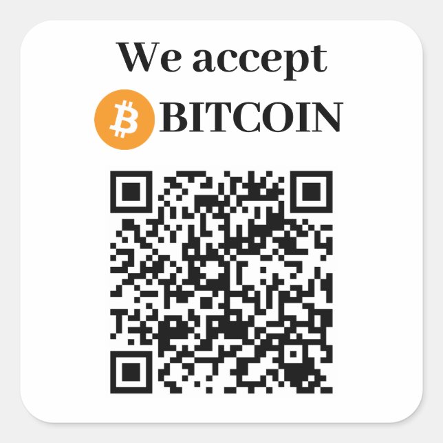 Personalisiert akzeptieren wir Bitcoin Sticker (Vorderseite)
