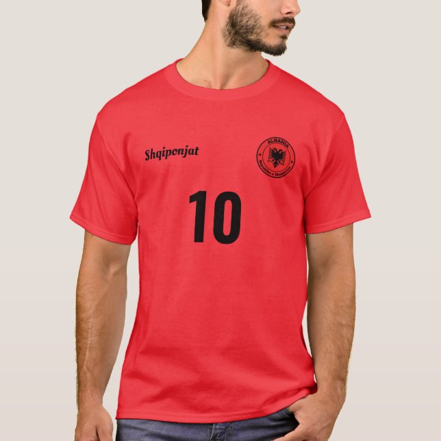 Personalisiert Albanien National Team Jersey T-Shirt (Vorderseite)