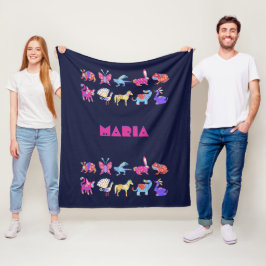 Personalisiert Alebrije Blanket mexikanische Kunst Fleecedecke