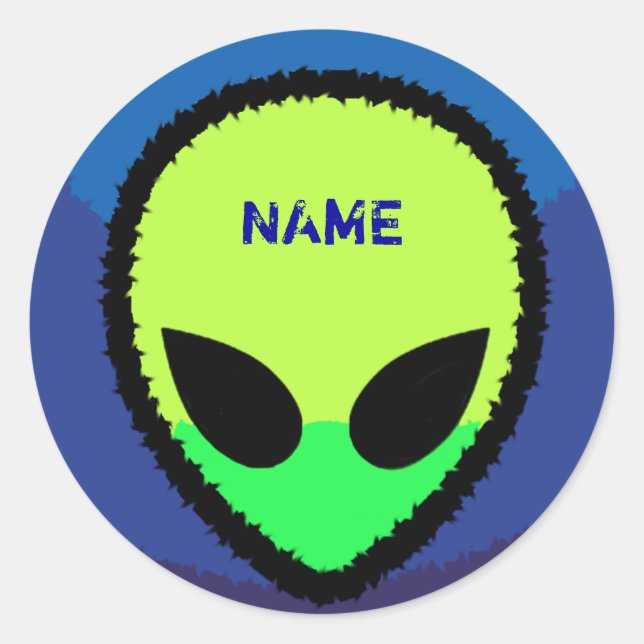 Personalisiert Alien Sticker (Vorderseite)