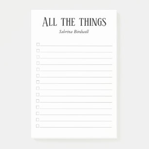 Personalisiert alle Sachen  , zum der Liste zu tun Post-it Klebezettel