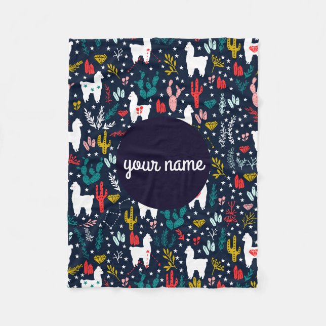 Personalisiert Alpaca Blanket Fleecedecke (Vorderseite)