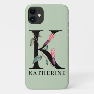 Personalisiert Alphabet K Floral Monogramm Case-Mate iPhone Hülle