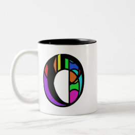 Personalisiert Alphabet moderne farbenfrohe Buchst Zweifarbige Tasse