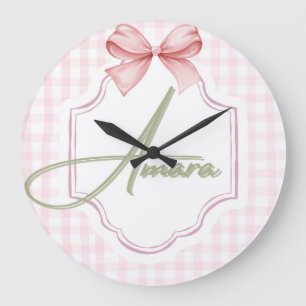 Personalisiert Amara Baby Girl Kinderzimmer Bow&Gi Große Wanduhr