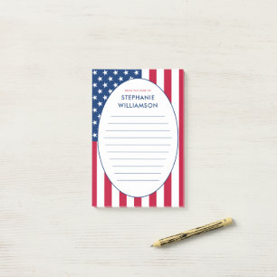 Personalisiert American Flag USA Post-it Klebezettel